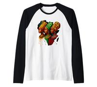 Patrones tradicionales coloridos para mujeres africanas Camiseta Manga Raglan