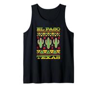 Patrones tradicionales de cactus de El Paso Texas Vintage Retro Camiseta sin Mangas