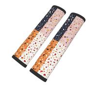 Patrones vectoriales de terrazo sin costuras, Almohadillas para cinturón de seguridad de coche, paquete de 2 almohadillas para arnés, funda multifuncional para cinturón de seguridad