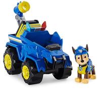 PATRULLA CANINA - COCHE DELUXE DINO RESCUE CON ACELERACIÓN + FIGURA CHASE - Coche Patrulla Canina Dino Rescue de Chase con 1 Figura de Dinosaurio Misteriosa - 6059512 - Juguetes Niños 3 Años +