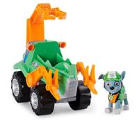 PATRULLA CANINA - COCHE DELUXE DINO RESCUE CON ACELERACIÓN + FIGURA ROCKY - Coche Patrulla Canina Rocky Dino Rescue con 1 Figura de Dinosaurio Misteriosa - 6059525 - Juguetes Niños 3 Años +