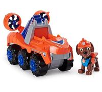 Paw Patrol Patrulla Canina - Coche Deluxe Dino Rescue con ACELERACIÓN + Figura Zuma - Coche Patrulla Canina Zuma Dino Rescue con 1 Figura de Dinosaurio Misteriosa - 6059524 - Juguetes Niños 3 Años +