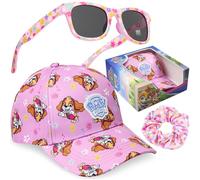 Patrulla Canina Gorra Niña con Gafas de Sol UV400 y Coletero Set, Gorra Infantil, Gafas Sol Niña, Accesorios de Verano, Regalos Niñas (Rosa Paw Patrol)