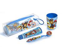 Patrulla Canina | Neceser infantil | Dentífrico + cepillo dental + vaso | Diseño divertido | Paquete con 4 components