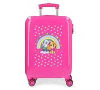 Patrulla Canina Paw Patrol Follow your rainbow Maleta de cabina Rosa 38x55x20 cms Rígida ABS Cierre de combinación lateral 34 2 kgs 4 Ruedas Equipaje de Mano