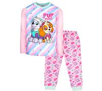 Patrulla Canina - Pijama infantil - pijama rosa de manga larga con diseño de Skye - 100% algodón ropa de dormir - Mercancía oficial de Patrulla Canina, rosa a rayas, 2-3 años