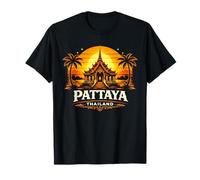Pattaya Tailandia Puesta de Sol Thai Temple Design Camiseta