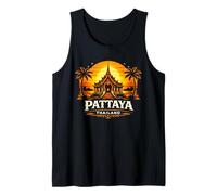Pattaya Tailandia Puesta de Sol Thai Temple Design Camiseta sin Mangas