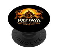 Pattaya Tailandia Puesta de Sol Thai Temple Design PopSockets PopGrip Adhesivo