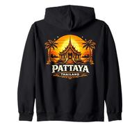 Pattaya Tailandia Puesta de Sol Thai Temple Design Sudadera con Capucha