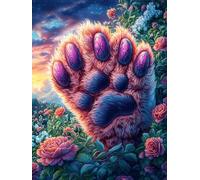 Patte de Chat Dans le Jardin Fleuri Rompecabezas 500 Piezas Cartón para Toda La Familia Animal Planta Tiempo Libre Entretenimiento Sin Pantalla 500 PCS