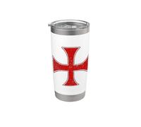 PATTEÉ CRUZ TEMPLAR CABALLEROS CRUSADER ORDEN DE LA CRUZ ROJA Vaso térmico de acero inoxidable de doble pared