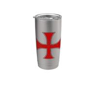 PATTEÉ CRUZ TEMPLAR CABALLEROS CRUSADER ORDEN DE LA CRUZ ROJA Vaso térmico de acero inoxidable de doble pared