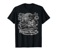 Patterdale Terrier Bebiendo café Helado en un Columpio BW DIGOR - Camiseta