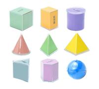 Pattern Blocks Set - 3D Appearance Area Demonstrator Set For Learning Shapes | Multifunctional Teacher Aid For Geometry, Portable Math Teaching Tool For Classroom, Homeschool, Educational Activity For