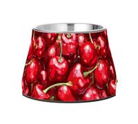 Pattern of The Cherry Pets - Cuencos antideslizantes de acero inoxidable para gatos para el alivio del bigote de mascotas