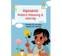 Pattern writing and coloring book, children coloring book, alphabets, word tracing