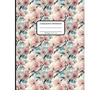 Patterns Composition Notebooks, 200 Pages, 8.5" x 11" , Ruled Paper, A Delicate Cherry Blossoms Pattern Covers (Pattern Designs, 200 Pages, 8.5" x 11")