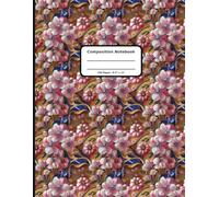 Patterns Composition Notebooks, 200 Pages, 8.5" x 11" , Ruled Paper, A Pomegranate Blossoms Pattern Covers (Pattern Designs, 200 Pages, 8.5" x 11")