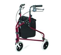 Patterson Medical - Andador con 3 ruedas y frenos bloqueables, color rojo