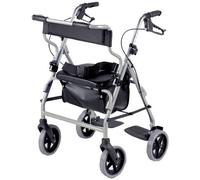 Patterson Medical - Andador y silla de transporte 2 en 1, color plateado