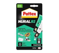 Pattex 14010103 Nural 92 Pegamento reparador de plásticos, cola transparente para reparar y pegar plástico, rápida y resistente a líquidos y a la temperatura, 2 x 11 ml