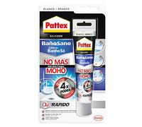 Pattex Baño Sano No Más Moho, silicona antimoho e impermeable, silicona blanca duradera para cocina y baño, resistente silicona sanitaria, 1 tubo x 50 ml
