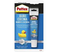 Pattex Baño y Cocina, silicona blanca resistente al moho, sellador impermeable para ducha, lavabo y más, silicona para baño duradera y fácil de usar, 1 tubo x 50 ml