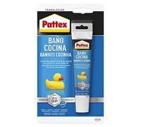 Pattex Baño y Cocina, silicona transparente resistente al moho, sellador impermeable para ducha, lavabo y más, silicona para baño fácil de usar, 1 tubo x 50 ml