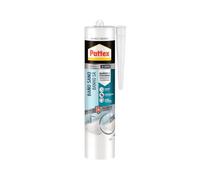 Pattex Silicona sanitaria Baño Sano – Antimoho e impermeable, 1 cartucho (280 ml) Blanco