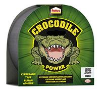 Pattex Cinta adhesiva Crocodile Power, 30 m de grosor, tejido plateado con doble resistencia extrema para las reparaciones más difíciles, diversos materiales