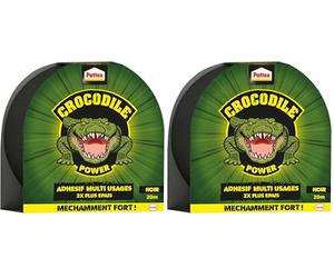 Pattex Cinta adhesiva de 2 capas, extra gruesa y resistente, extra adhesiva para reparaciones, rollo adhesivo apto para muchos usos, color negro (Paquete de 2)