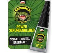 Pattex Crocodile Power Pegamento instantáneo extrafuerte, de secado rápido, multiusos, para metal, madera y más, impermeable y transparente, 1 unidad de 10 g