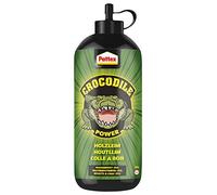Pattex Crocodile Power Pegamento para madera, potente pegamento para madera para uso en interiores y exteriores, 1x frasco de 225 g pegamento transparente de secado y resistente al agua