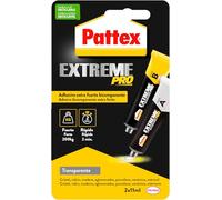 Pattex Extreme Pro, adhesivo extra fuerte multiusos y multimaterial, pegamento epoxi bicomponente de uso universal, pegamento instantáneo (2 min) transparente, 2 x 11 ml