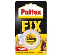 Pattex Fix - Cinta adhesiva (120 kg, 19 mm x 1,5 m, 1,5 m x 19 mm, 120 kg), color rojo