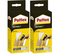 Pattex Hotmelt Sticks barras de pegamento de altísima transparencia para pistola de pegamento caliente, 25 barras de pegamento caliente para hacer manualidades, decorar y reparar (Paquete de 2)