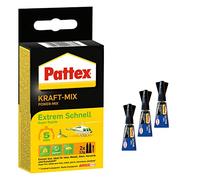 Pattex Kraft-Mix Extrem Schnell, pegamento de 2 componentes de curado extremadamente rápido a base de resina epoxi, set con 2x tubo de 12 g y 3x pegamento instantáneo de 1 g Ultra Gel