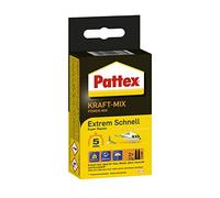 Pattex Kraft-Mix Extrem Schnell, pegamento de 2 componentes de curado extremadamente rápido a base de resina epoxi, pegamento 2K de alta resistencia para muchos materiales, 2 tubos de 12 g