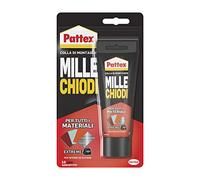 Pattex Mille Clavos Extreme, fuerte adhesivo de montaje, pegamento fuerte para interiores y exteriores, adhesivo sellador resistente al agua y a los rayos UV, blanco, 1 x 142 g blister