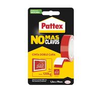 Pattex No Más Clavos Cinta, cinta adhesiva para aplicaciones permanentes, cinta de doble cara extrafuerte, adhesivo de montaje para interior y exterior, 19 mm x 1,5 m