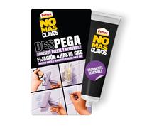 Pattex No Más Clavos Des-Pega, adhesivo de montaje fuerte y fácilmente removible, pegamento resistente al agua con poder de fijación de hasta 6 kg y alto agarre inicial, transparente, 44 g