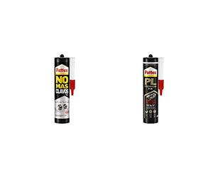 Pattex No Más Clavos Invisible, pegamento resistente transparente, pegamento extrafuerte para madera + PL Premium Pegamento adhesivo de montaje resistente al agua, blanco,1 cartucho x 460 g