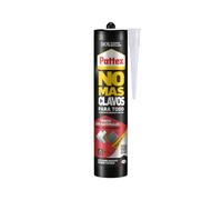 Pattex No Más Clavos Para Todo HighTack, adhesivo de montaje resistente a temperaturas extremas, pegamento fuerte en superficies húmedas, adhesivo blanco, 1 cartucho x 446 g