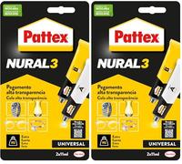 Pattex Nural 3, pegamento multiusos extra fuerte y resistente, transparente,22ml (Paquete de 2)