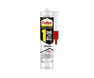 Pattex One for All Crystal, adhesivo transparente para vidrio y espejos, sellador transparente de alta calidad, adhesivo de montaje fuerte para una variedad de materiales, cartucho 1x290g