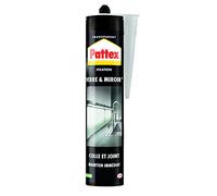 PATTEX - Pegamento de fijación de vidrio, sellador de fijación para elementos transparentes, pegamento y junta, cartucho de 300 gr
