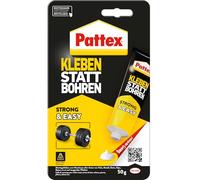 Pattex Pegamento de montaje en lugar taladrar, adhesivo gran potencia 50 g para una sujeción inmediata, universal la construcción, resistencia final