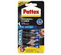 Pattex Pegamento instantáneo Gel Mini Trio (2 paquetes de 3 tubos de 1 g = 6 tubos).