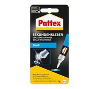 Pattex Pegamento instantáneo para vidrio , tubo de 3 g con líquido transparente, apto el lavavajillas, un pegado emergencia rápido y preciso muchos tipos